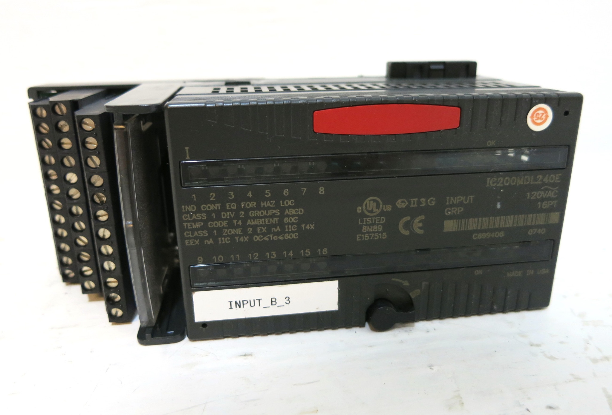 GE Fanuc IC200MDL240E Input Module VersaMax w/ Base IC200CHS022J